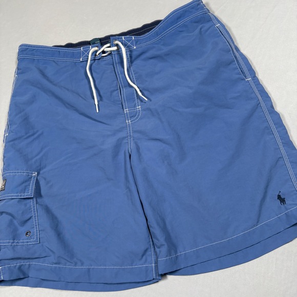 Polo Ralph Lauren Other - Polo Ralph Lauren Swim Trunks Mens XL Cargo Blue Drawstring Pony Logo